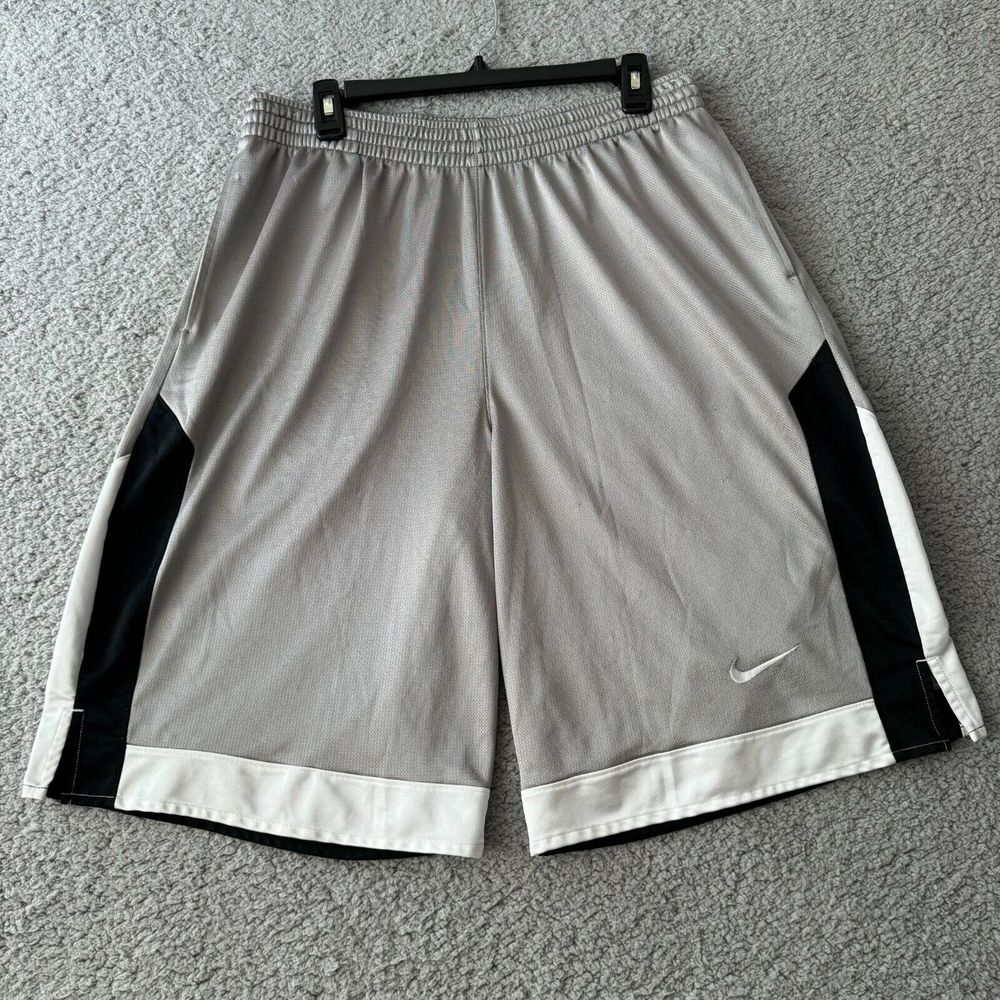 New Nike Basketball Shorts Mens Extra Large Gray Black Athletic Sports Active